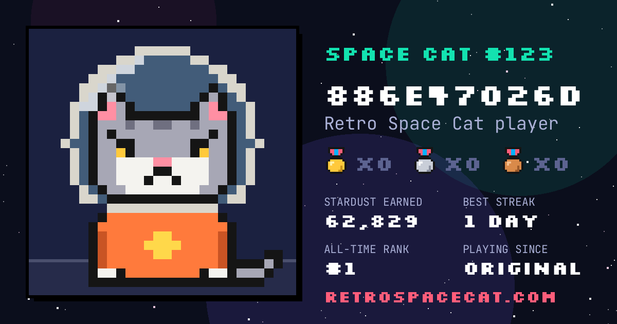 Space Cat card for 886e47026d: Space Cat #123