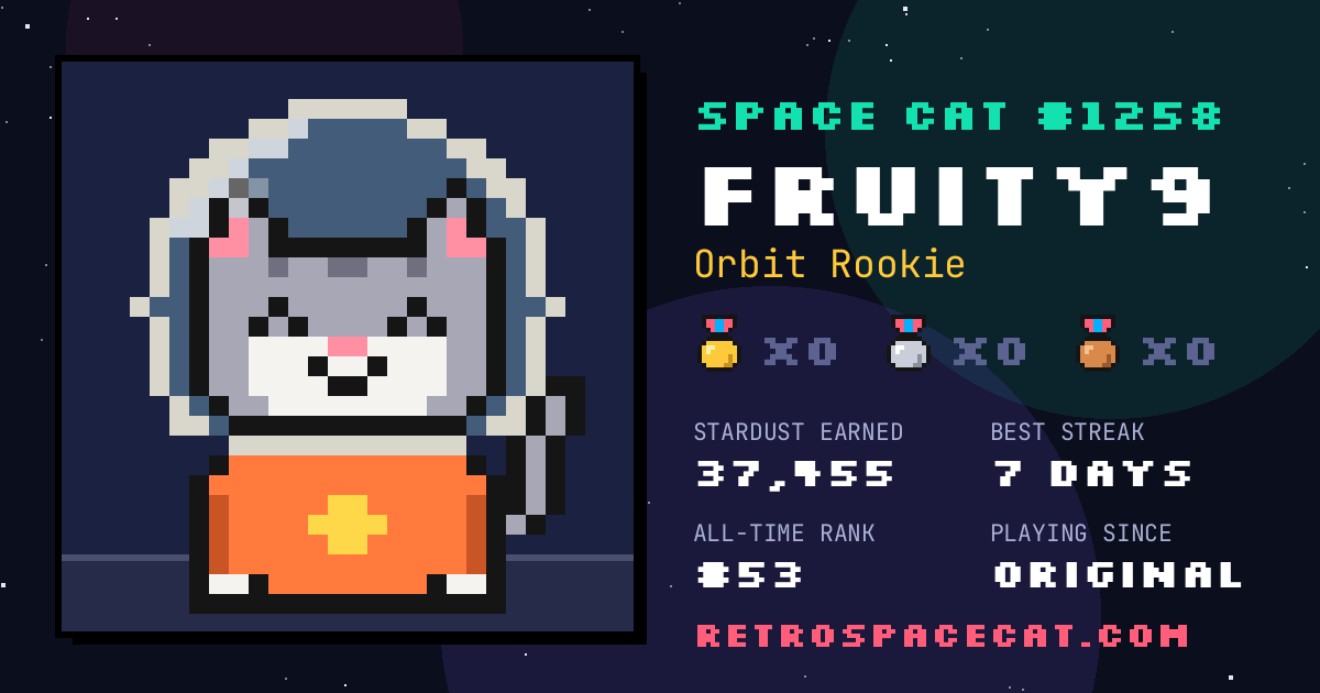Space Cat card for Fruity9: Space Cat #1258