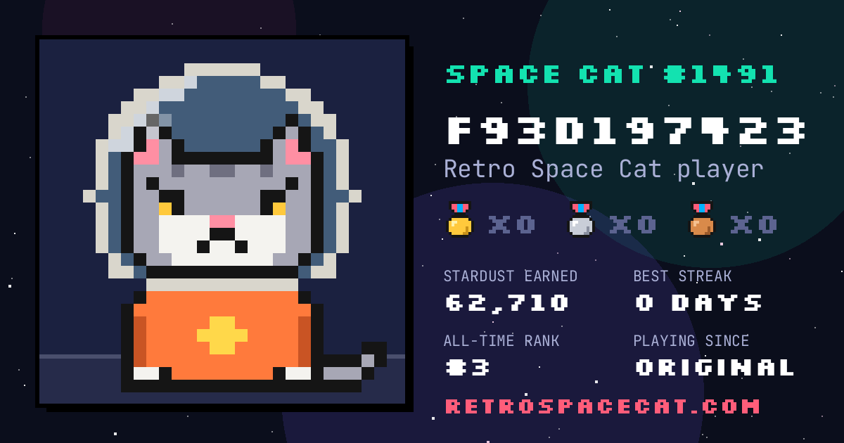 Space Cat card for f93d197423: Space Cat #1491