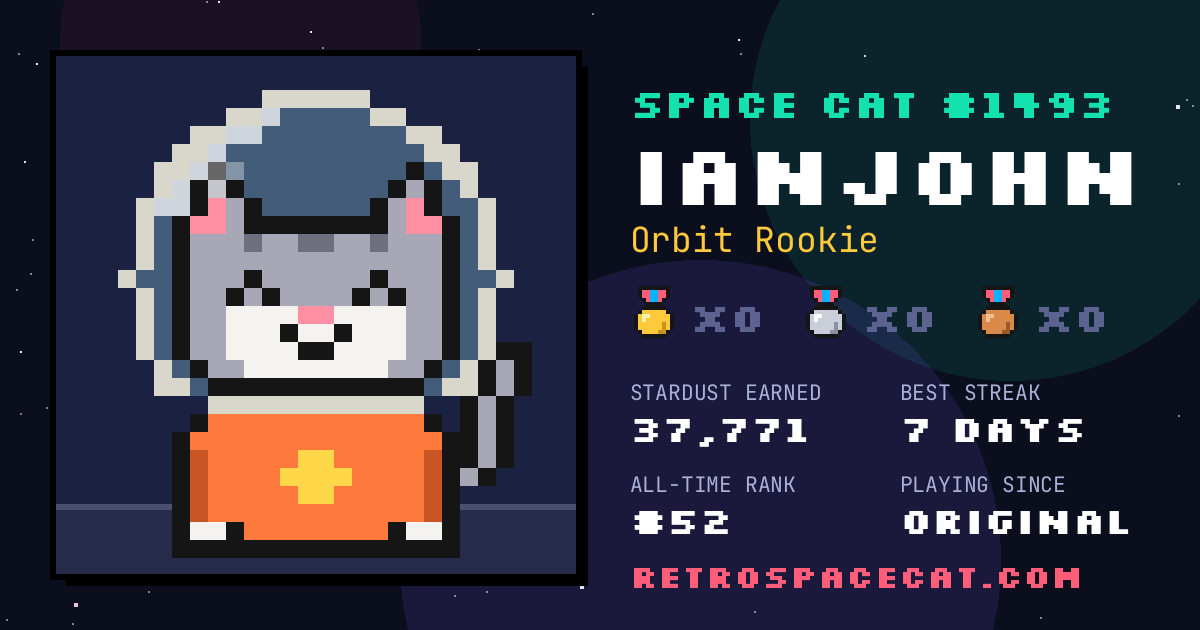 Space Cat card for IanJohn: Space Cat #1493