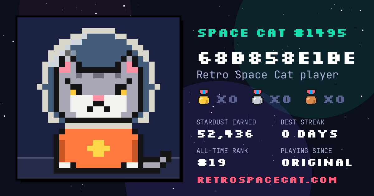 Space Cat card for 68b858e1be: Space Cat #1495