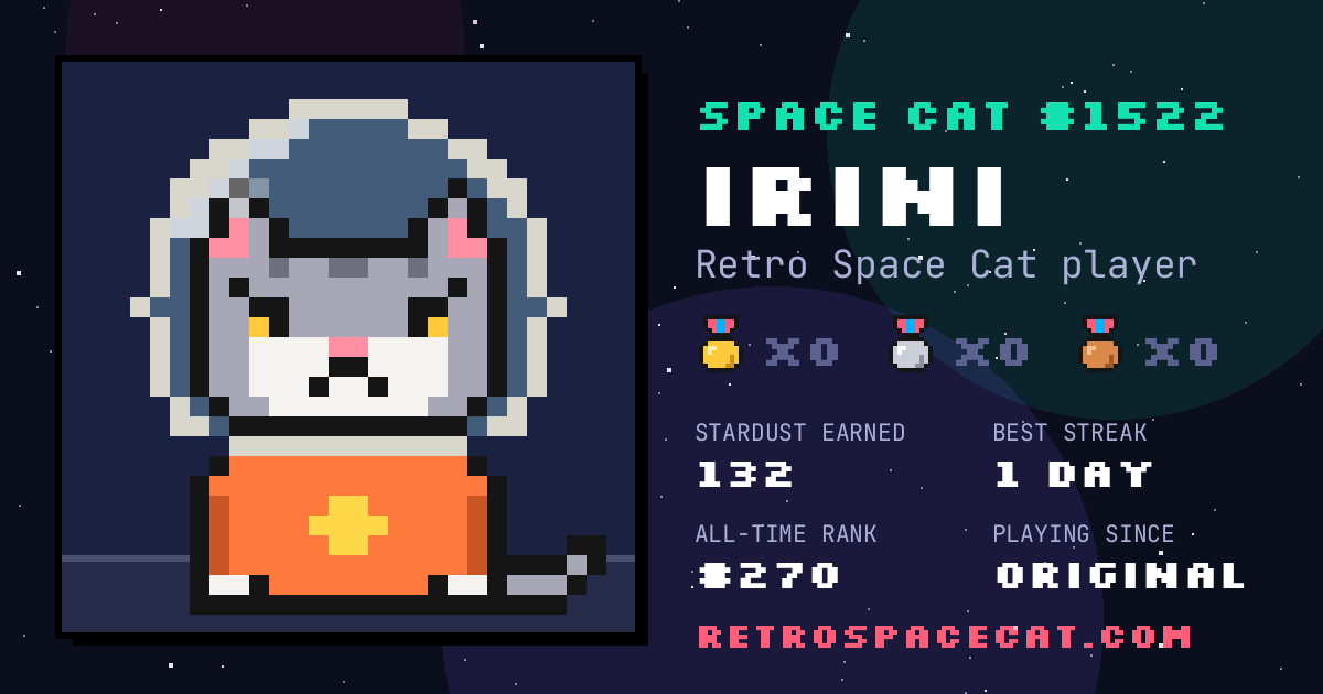 Space Cat card for Irini: Space Cat #1522
