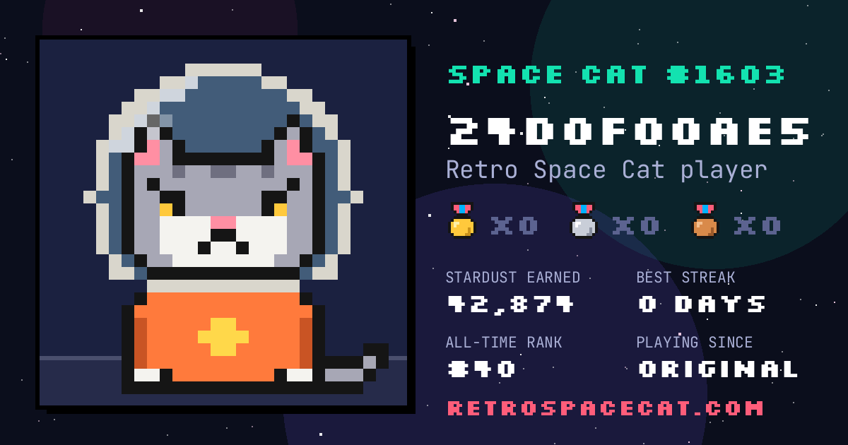 Space Cat card for 24d0f00ae5: Space Cat #1603