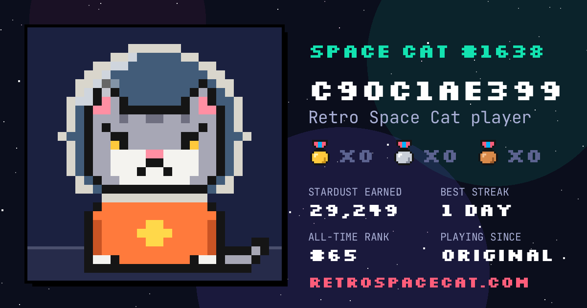 Space Cat card for c90c1ae399: Space Cat #1638
