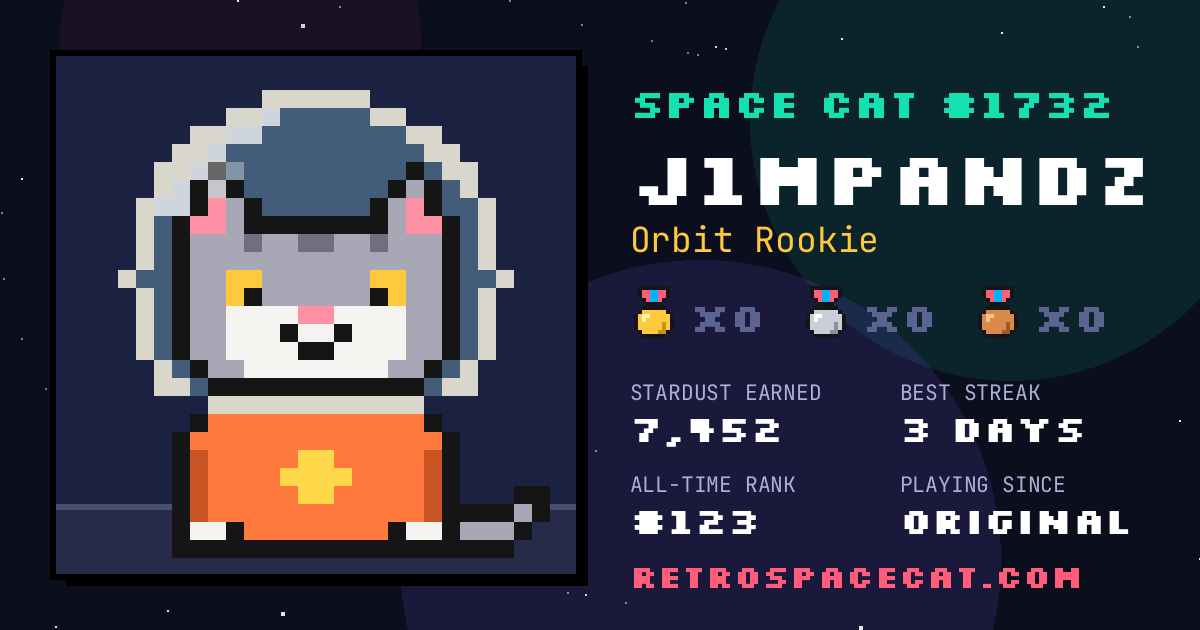 Space Cat card for J1MPANDZ: Space Cat #1732