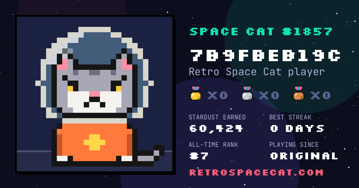 Space Cat card for 7b9fbeb19c: Space Cat #1857