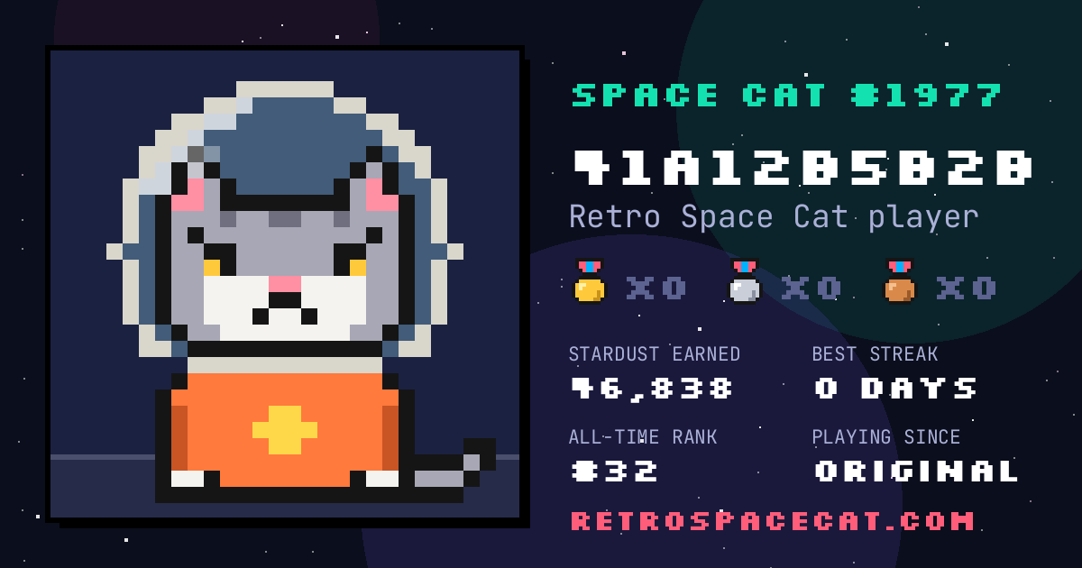 Space Cat card for 41a12b5b2b: Space Cat #1977