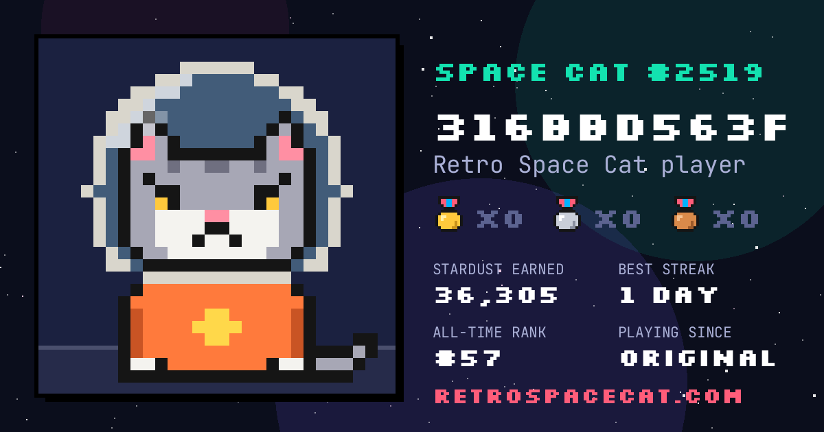 Space Cat card for 316bbd563f: Space Cat #2519