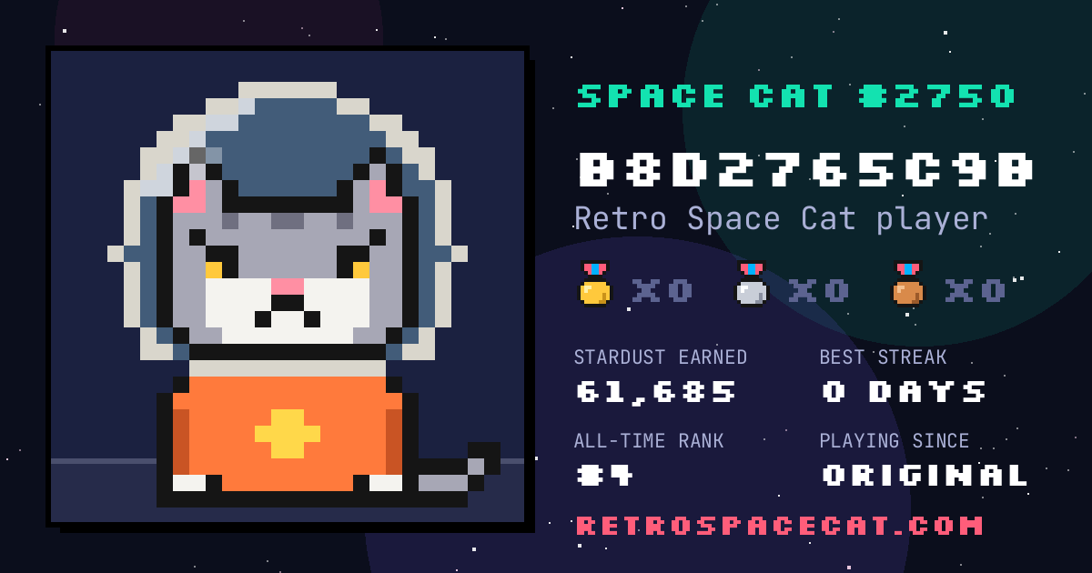 Space Cat card for b8d2765c9b: Space Cat #2750