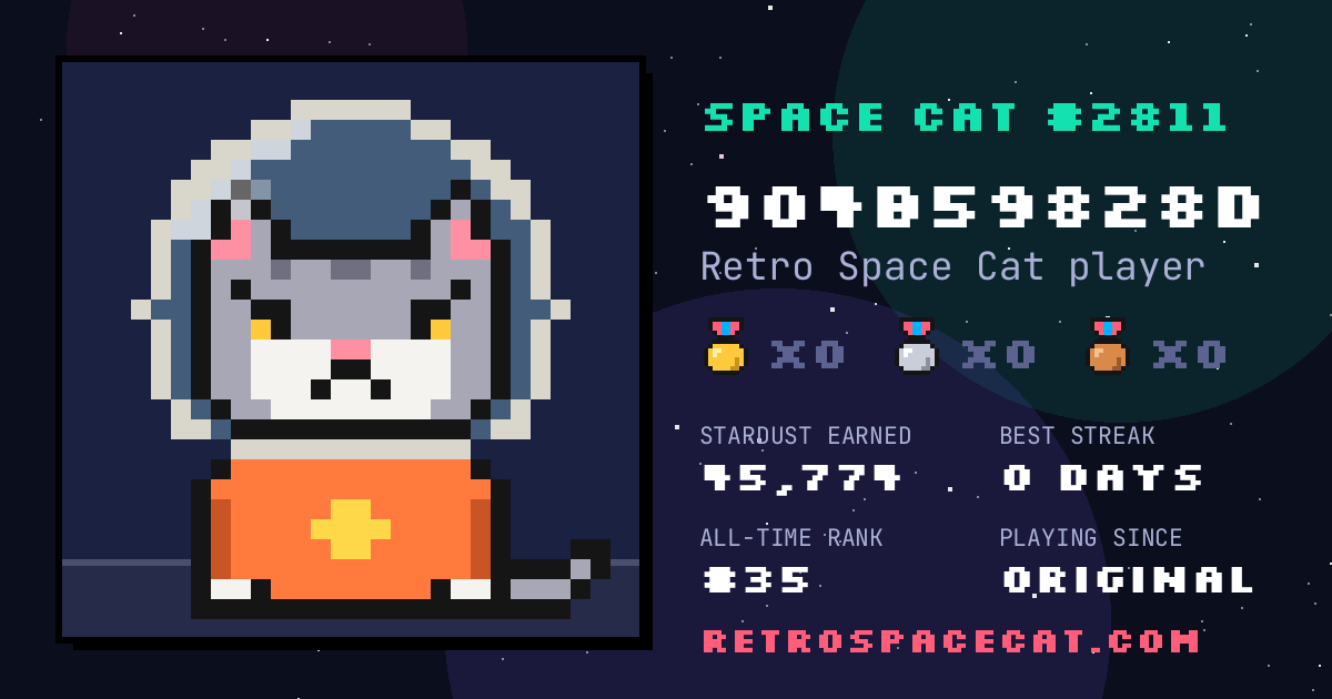 Space Cat card for 904b59828d: Space Cat #2811
