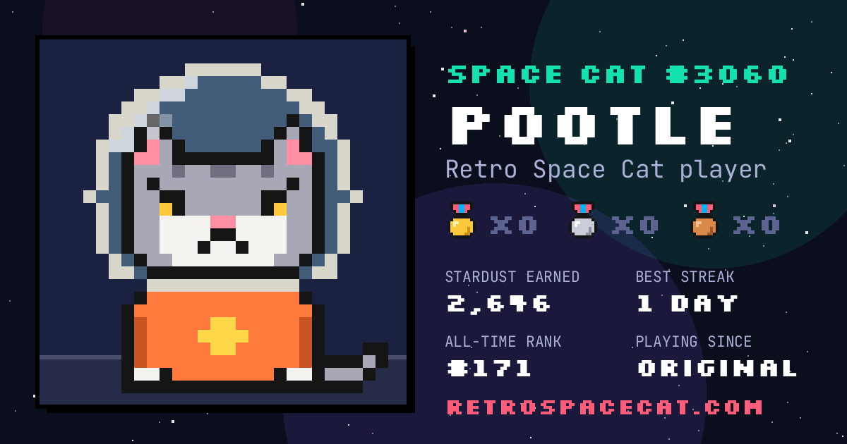 Space Cat card for pootle: Space Cat #3060