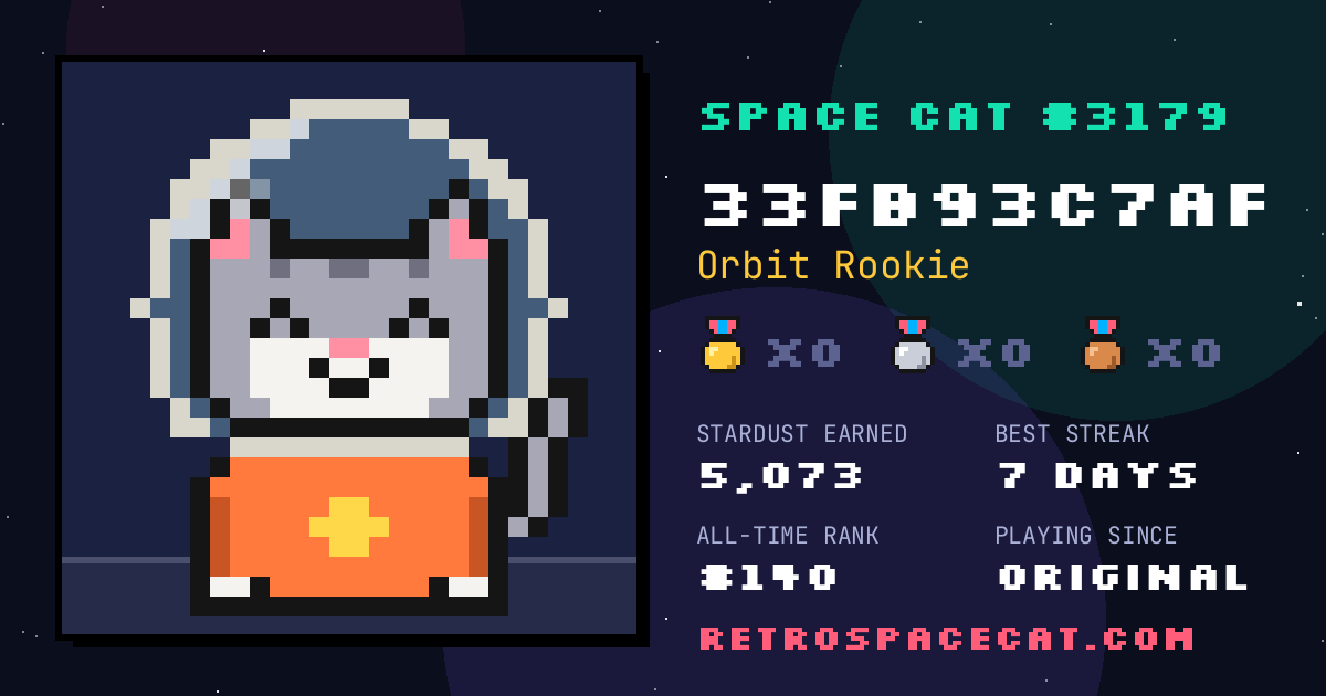 Space Cat card for 33fb93c7af: Space Cat #3179