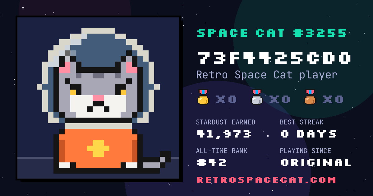 Space Cat card for 73f4425cd0: Space Cat #3255