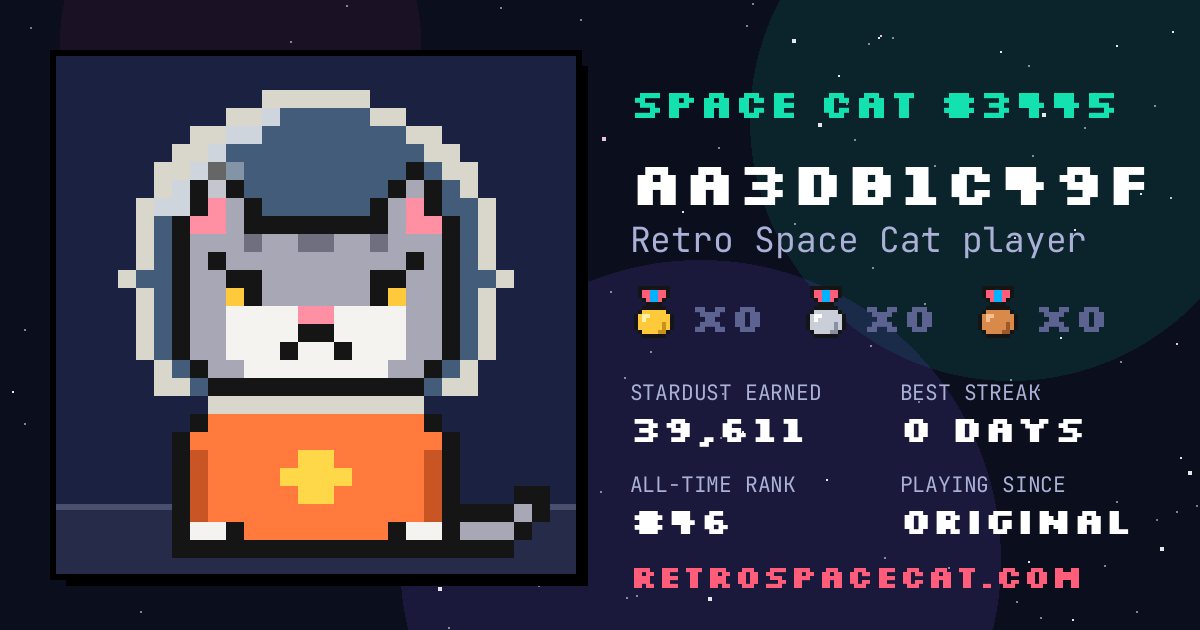Space Cat card for aa3db1c49f: Space Cat #3445