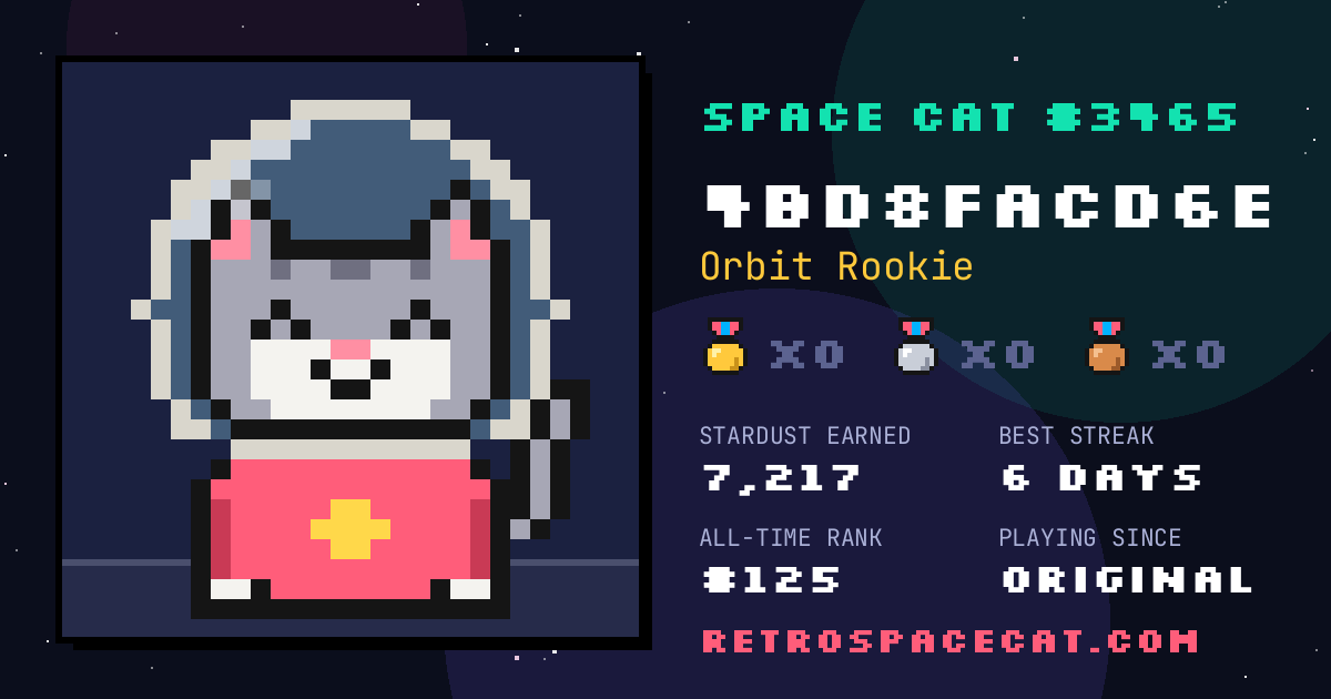 Space Cat card for 4bd8facd6e: Space Cat #3465