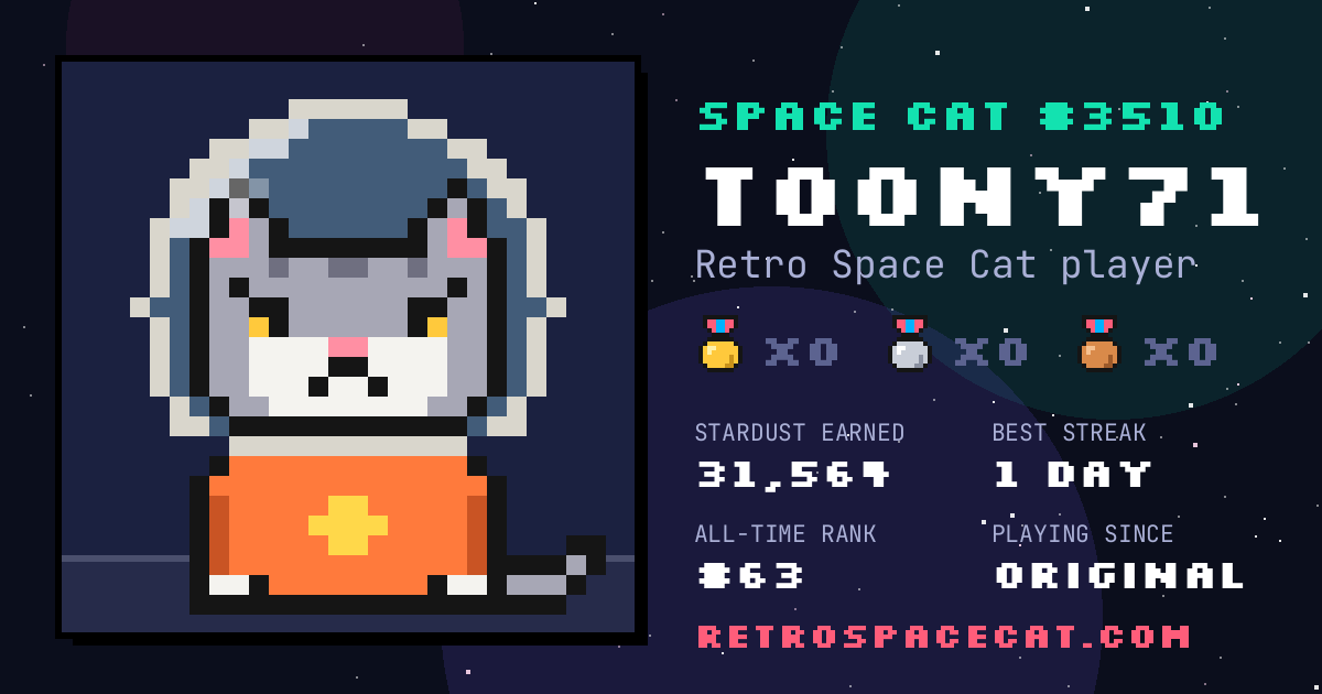 Space Cat card for toony71: Space Cat #3510