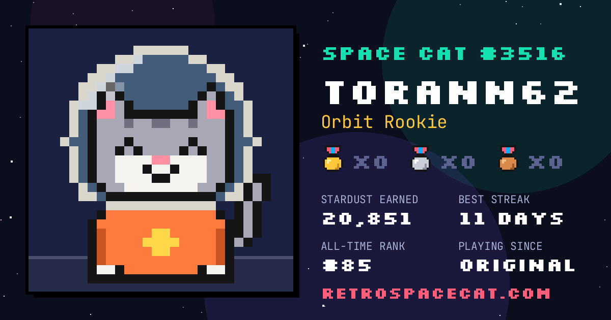Space Cat card for Torann62: Space Cat #3516