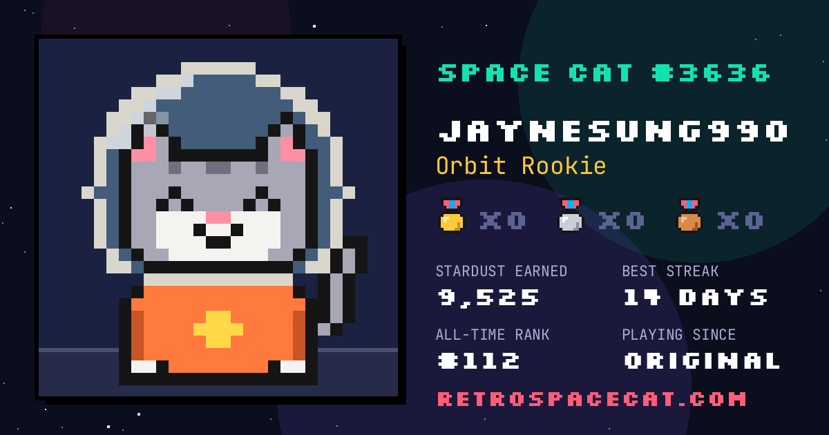 Space Cat card for Jaynesung990: Space Cat #3636