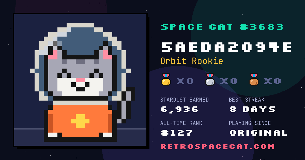 Space Cat card for 5aeda2094e: Space Cat #3683