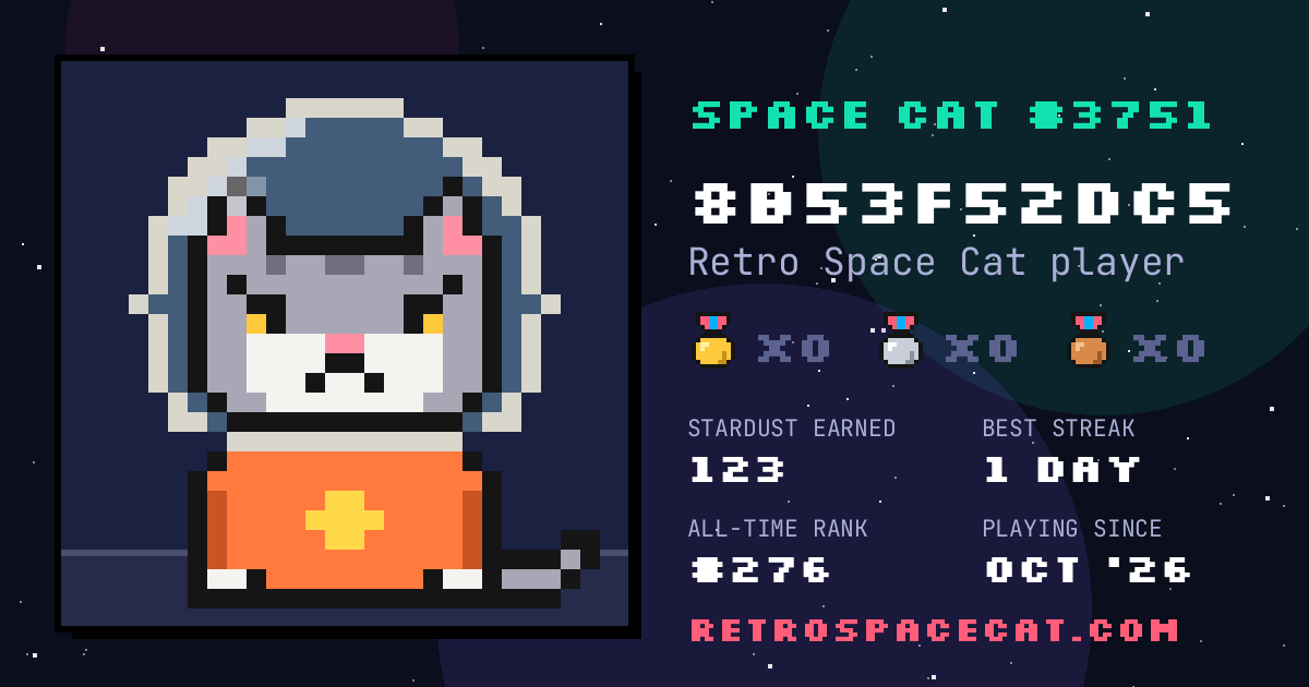 Space Cat card for 8b53f52dc5: Space Cat #3751