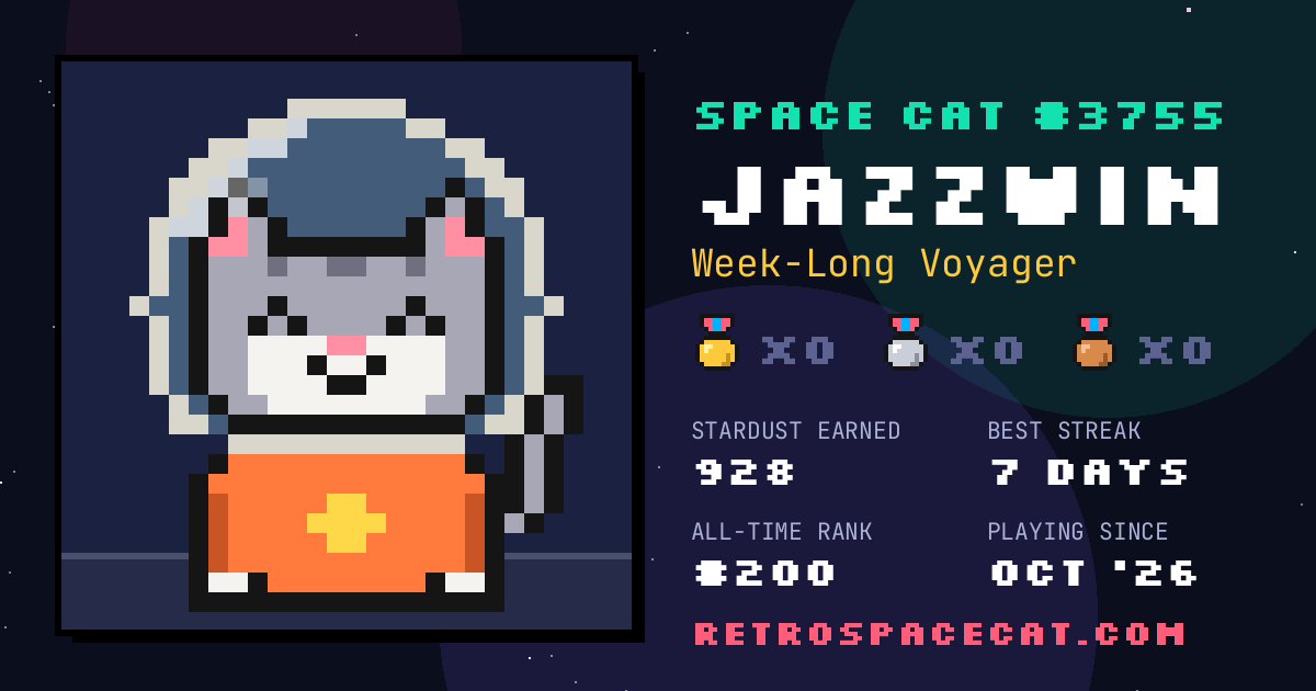 Space Cat card for Jazzwin: Space Cat #3755