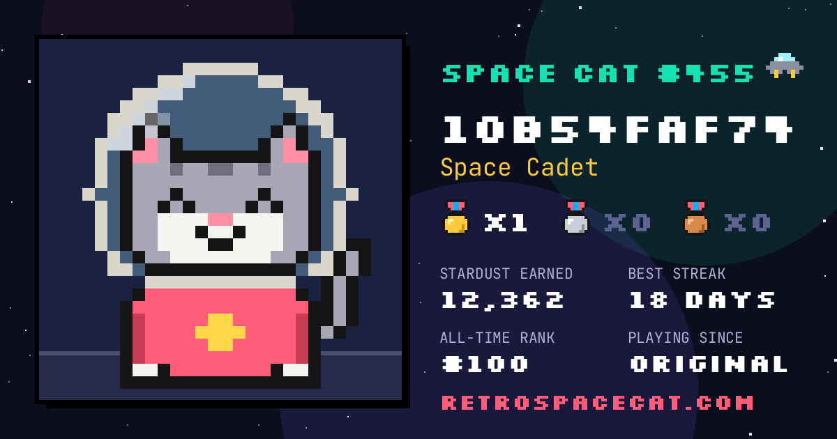 Space Cat card for 10b54faf74: Space Cat #455