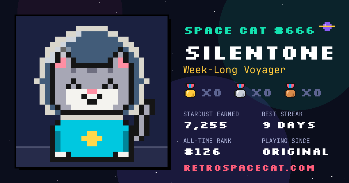 Space Cat card for SilentOne: Space Cat #666